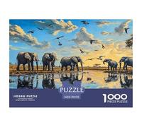 éléphant1000 Pièces Aquarelle Puzzle Animaux pour Adultes De Jeu pour Adultes Parfaitpourla Détente Paysagedes QuatreSaisons 70x50cm/1000pcs
