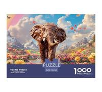 éléphant1000 Pièces PuzzleAnimaux Assorties, pour Adultes Et Enfants À Partir De 12 Ans Jeu D'Intelligence Difficile EtStimulant Paysagedes QuatreSaisons 70x50cm/1000pcs