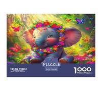 éléphantPuzzles De 1000 Pièces pour Adultes Et Enfants Jeux Éducatifs mignonDifficile pour La Décoration Intérieure Idée De Cadeau Géniale70x50cm/1000pcs
