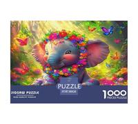 éléphantPuzzles De 1000 Pièces pour Adultes Jeux Familiaux mignonAmusant Et Difficiles Décorations Intérieures Idée De Cadeau Géniale38x26cm/1000pcs