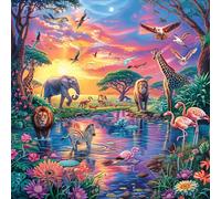 Éléphants à la Cascade 100 Pièces Puzzle pour Ado en Carton Anti-Déchirure Facile Débutant Jeu De Société Soirée Entre Amis Cadeau Anniversaire Petit Prix 28x28cm