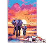 Elephants Africa Sunset Poster, Picture, Metal Print, Paint by Ardyce Behn Puzzles 1000 Pièces Cadeau Unique Jeu Éducatif Défi Jouet À De Qualité Supérieure Peinture Art pour Adultes Et Enfants À par