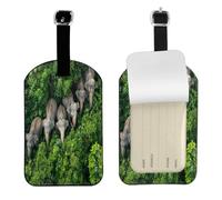 Éléphants africains qui se promènent - Élégants - Pour valises - Étiquettes de voyage avec carte personnalisée et protection de la vie privée