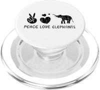 Éléphants Amusants avec Inscription « Peace Love » pour garçons et Filles PopSockets PopGrip pour MagSafe
