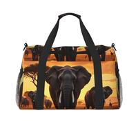 Elephants At Sunset Sac de voyage imperméable compact pour le sport, la gym et le w nd pour homme et femme