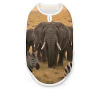 Elephants Chemise pour chien et chat de petite et moyenne taille, respirant, sans manches, tissu doux extensible et protection UV, vêtements toutes saisons pour la promenade