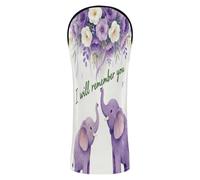 Elephants I Will Remember Flower Couvre-tête de golf imperméable avec étiquette numérotée pour conducteur bois hybride