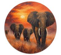 Éléphants in African Savanna Cadeau Unique Décoration Intérieure Faune Jeu ÉduChatif Challenge Toy Adultes & Enfants des 14 Ans 1000pcs (67.5x67.5cm)