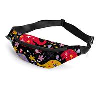 Éléphants Oiseaux Fleurs Carrousel Coloré Motif Chevaux Sac Banane, Adulte Enfants Sport Taille Sac pour Hommes Femmes