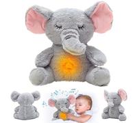 Eléphants Peluche Qui Respire, Ma Calin Bonne Nuit Doudou Musicale Apaisante, Eléphants Peluche Jouet, PPeluche Musicale Qui respire au même Rythme qu'un Humain, pour Filles et Garçons