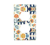 Elephant's Stance Plaque murale duplex pour prise de courant, taille standard 1 bande, polycarbonate thermoplastique.