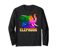 Elephunk Élégant Éléphant Coloré et Humoristique Manche Longue