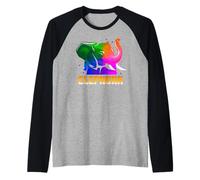 Elephunk Élégant Éléphant Coloré et Humoristique Manche Raglan