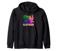 Elephunk Élégant Éléphant Coloré et Humoristique Sweat à Capuche