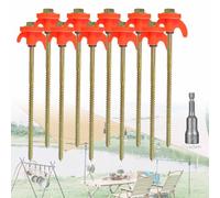 Elepl 10 Pièces Piquets de Tente 21 cm Sardines de Fixation Jardin Piquet Tente Sardine Tente Piquets de Tente Robustes pour Camping Randonnée Voyage Pêche