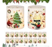Elepl 18 Pièces Lanterne Decoration Noel Bougies Décoration Table Arbre de Noël Père Noël Bonhomme de Neige Photophores Décoratifs de Table Décoration Noel Intérieur pour Bougies Chauffe-Plat Bougies