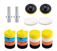 Elepl 22 Pièces 80 mm Tampon de Polissage de Voiture Polishing Pad pour Perceuse M10 Éponge Polir Kit Accessoire pour Polisseuse Laine de Polissage pour Polissage de Voiture Meulage Cirage