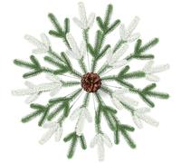 Elepl 48 Pièces Branches de Pin Artificielles 24cm Branche de Sapin Artificiel avec Décoration en Neige Artificielle Guirlande D'aiguilles de Pin Vert pour Cadeau Décoration de Couronne Noël