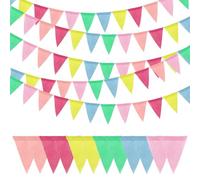 Elepl 5 Pièces Guirlande Fanion Multicolore, 60 pcs Drapeaux Triangulaires, Drapeau Banniere 9.8 Pied/Pièces Guirlande Fanion Exterieur pour Decoration Campus Mariage Jardin Fête Festivals