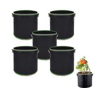 ELEpl 5 Pièces Sac de Plantation Non Tissé Épaissi 5 Gallons 20L Sac de Culture Potager avec Poignées Sacs à Plantes Noir Pot Geotextile Pots pour Plante en Tissu pour Pomme de Terre Fraises Fleurs