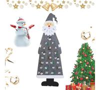 Elepl Calendrier en Feutre Père Noël Calendrier de l Avent a Remplir Calendriers de l'Avent de Noël en Tissu pour Décorations de Chambres Mural en Tissu pour décoration de Noël (Gris)