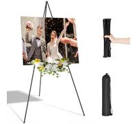 Elepl Chevalet Mariage 160 cm Chevalet Peinture Pliable Chevalets Portable Chevalet pour Affiche Trépied pour Peinture Mariage Studio Affiches Cafés Restaurant (Noir)