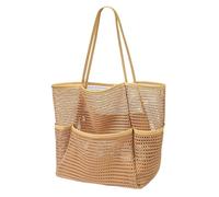 Elepl Grand Sac Cabas en Maille Sac Plage Pliable Tote Bag Femme Panier Plage avec Fermeture Éclair Sac Ete avec Plusieurs Poches Sac Fourre Tout de Plage pour Natation Voyage Gym Rangement de Jouets