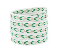 Elerevyo 2 Paires de Lacets Plats Tressés Torsadés de 12 mm de Large Couleur Contrastée Kaki + Vert 100cm/39.4"