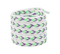 Elerevyo 2 Paires de Lacets Plats Tressés Torsadés de 12 mm de Large Couleur Contrastée Vert fluorescent + violet 100cm/39.4"