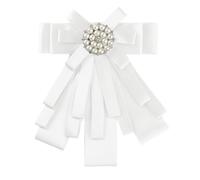 Elerevyo Broche en ruban pour femme avec nœud papillon pré-noué, taille unique, Polyester