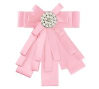 Elerevyo Broche en ruban pour femme avec nœud papillon pré-noué, taille unique, Polyester