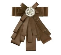 Elerevyo Broche en ruban pour femme avec nœud papillon pré-noué, taille unique, Polyester