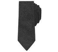 Elerevyo Cravate en jean uni pour homme, slim, étroite, 6 cm, idéale pour un mariage, une soirée ou un rendez-vous. Noir One Size