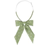 Elerevyo Cravates à pois élastiques réglables pour femme Nœud papillon ruban pré-noué Uniforme Cosplay, Jaune/vert, taille unique