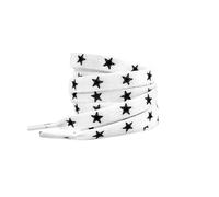 Elerevyo Lacets Plats Colorés à Motifs d'Étoiles pour Baskets Bottes Chaussures de Sport 1 Paire Étoile blanche et noire 120cm/47.2"