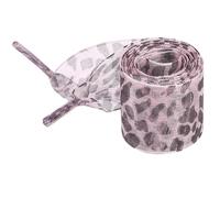 Elerevyo Lacets Plats et Larges en Ruban Imprimé Léopard pour Baskets Rose 80×4cm/31.5"×1.6"