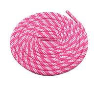 Elerevyo Lacets Ronds à Pois en Sergé Bicolore 2 Paires de Lacets Ronds Rayés pour Bottes Martin Blanc-Rose Vif 180cm/70.9"