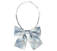 Elerevyo Nœud papillon pré-noué à carreaux pour femme, bleu/blanc, taille unique