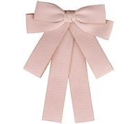 Elerevyo Nœud papillon pré-noué pour femmes, broche en ruban, épingle de fête de mariage Rose Taille unique