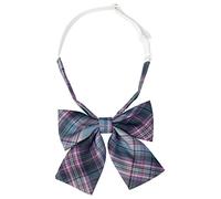 Elerevyo Nœud pré-noué à carreaux, sangle de cou réglable, nœuds papillon colorés pour femme, formel et décontracté, Lilas bleu foncé, taille unique