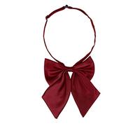 Elerevyo Nœuds papillon pour femmes, ruban de couleur unie, nœud papillon pré-noué, uniforme réglable Bourgogne Taille unique
