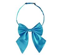 Elerevyo Nœuds papillon pour femmes, ruban de couleur unie, nœud papillon pré-noué, uniforme réglable Lac bleu Taille unique