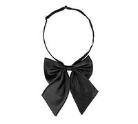 Elerevyo Nœuds papillon pour femmes, ruban de couleur unie, nœud papillon pré-noué, uniforme réglable Noir Taille unique