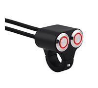 Elerose 7/8 pouce 22 mm Interrupteur de Guidon de Moto Universel Interrupteur de feu Stop sur Phare Avec Indicateur LED(Auto-récupération-Lumière rouge)