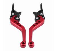 Elerose pour clutch lever kx250 Poignée de Frein à Disque Double Moto, Scooter de Moto Universel Modifié CNC Double Levier de Frein à Disque en Alliage D'aluminium Réglable (1 Paire)(Rouge)