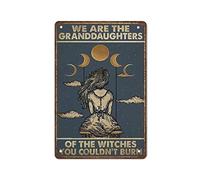 Elerwall Plaque rétro en étain avec inscription « We are The Granddaughters of The Witches You Couldn't Burn » - Décoration murale - Décoration murale - Pour pub, club, café - Dimensions : 20,3 x 30,5