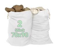 ELES VIDA® - Sac à linge XXL Blanc 70x90cm 100% coton - Sac Heavy Duty XL extra grand - durable, avec cordon, collecteur de linge, boîte à linge, sac à vêtements