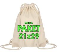 ELES VIDA Sac en Coton pour Enfants, 21 x 29 cm - Petit Sac de Sport de Sport - Petit Sac à Dos Sac en Tissu, Tissu certifié Oeko-TEX® (Nature | 10 morceaux)