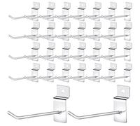 Elesunory Lot de 100 crochets pour mur à lattes de 10,2 cm - Crochets robustes argentés pour panneaux à lattes et panneaux de grillage - Organisation de garage et magasin de détail Accessoires de