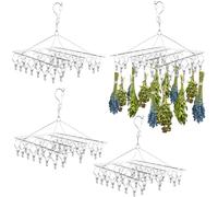 Elesunory Lot de 4 séchoirs à Herbes en Acier Inoxydable à Suspendre avec 30 Crochets, pour économiser de l'espace pour Herbes fraîches et aromatiques